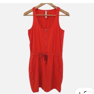 Athleta Expedition Skort Dress Vermillion Orange Sleeveless Elastic Waist